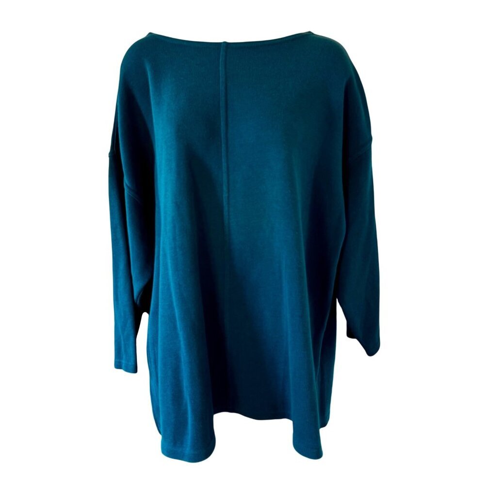 Express Tricot Womens Oversized Teal Sweater Tunic Top Small